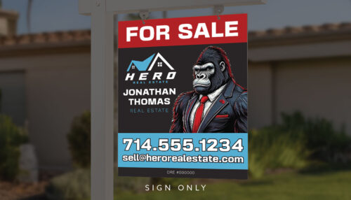 Hero For Sale Sign Metal Composite 24" x 30" or 30" x 24"